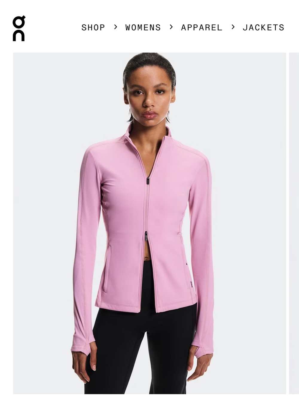 On Running Women's Light Lavender Full-Zip Performance Studio Jacket Size Small